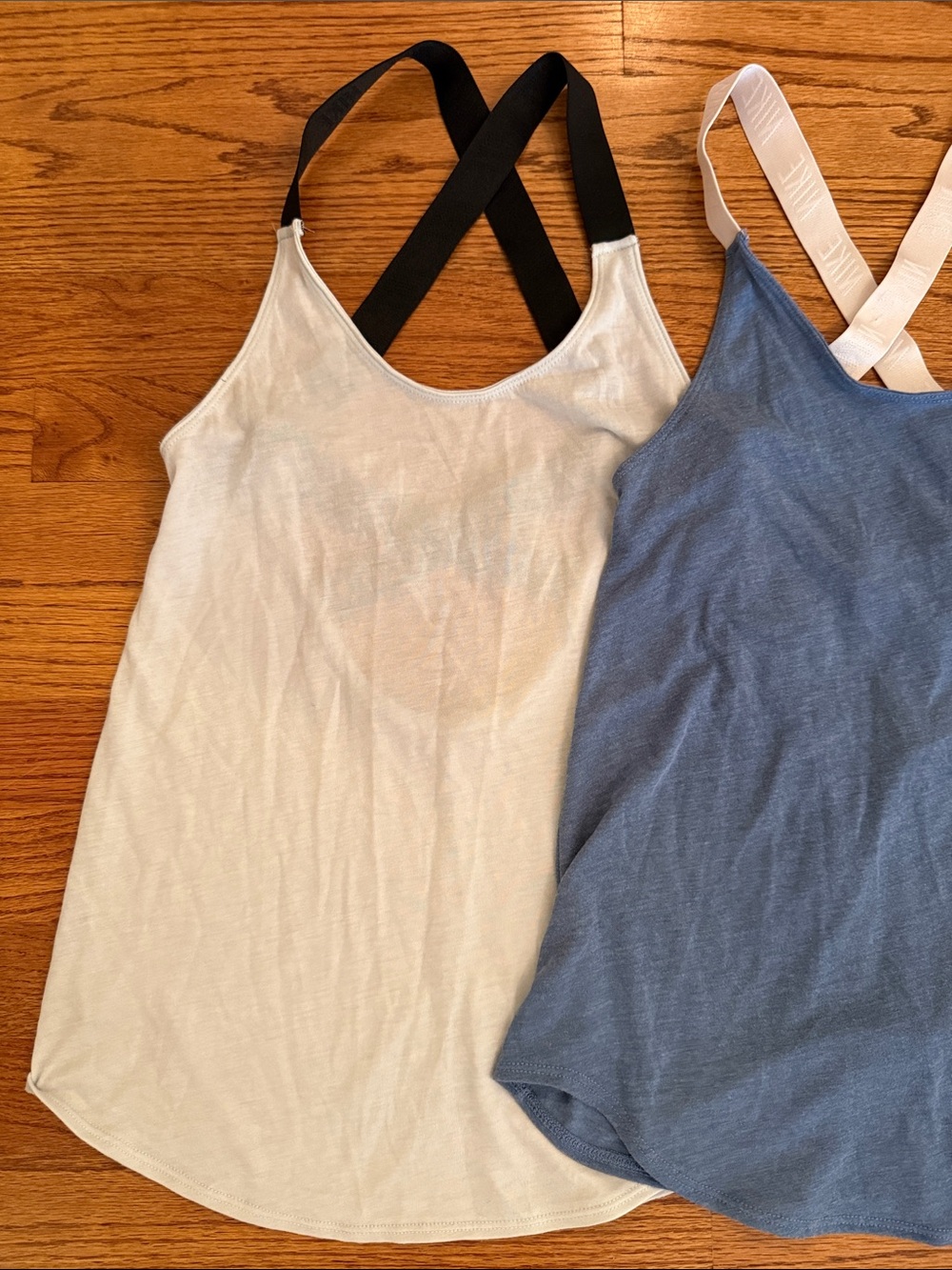 3 Nike Women’s Strappy Tank Tops – Black, Blue, White - Picture 4 of 6